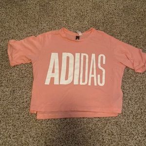 Pink, Adidas cropped T-shirt